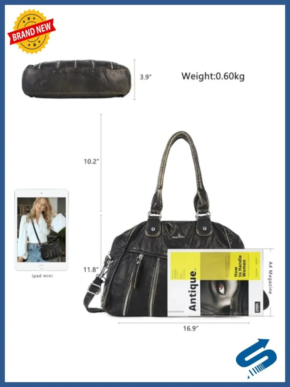 Soft PU Leather Hobo Bag - Trendy Shoulder & Crossbody Purse for Women